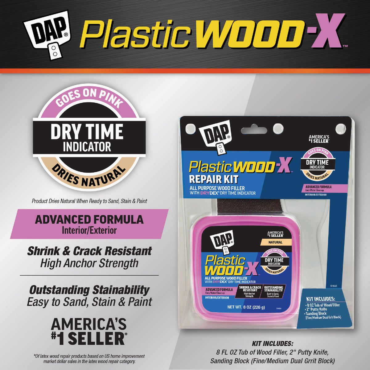 Dap Plastic Wood-X Wood Filler Repair Kit Image 2