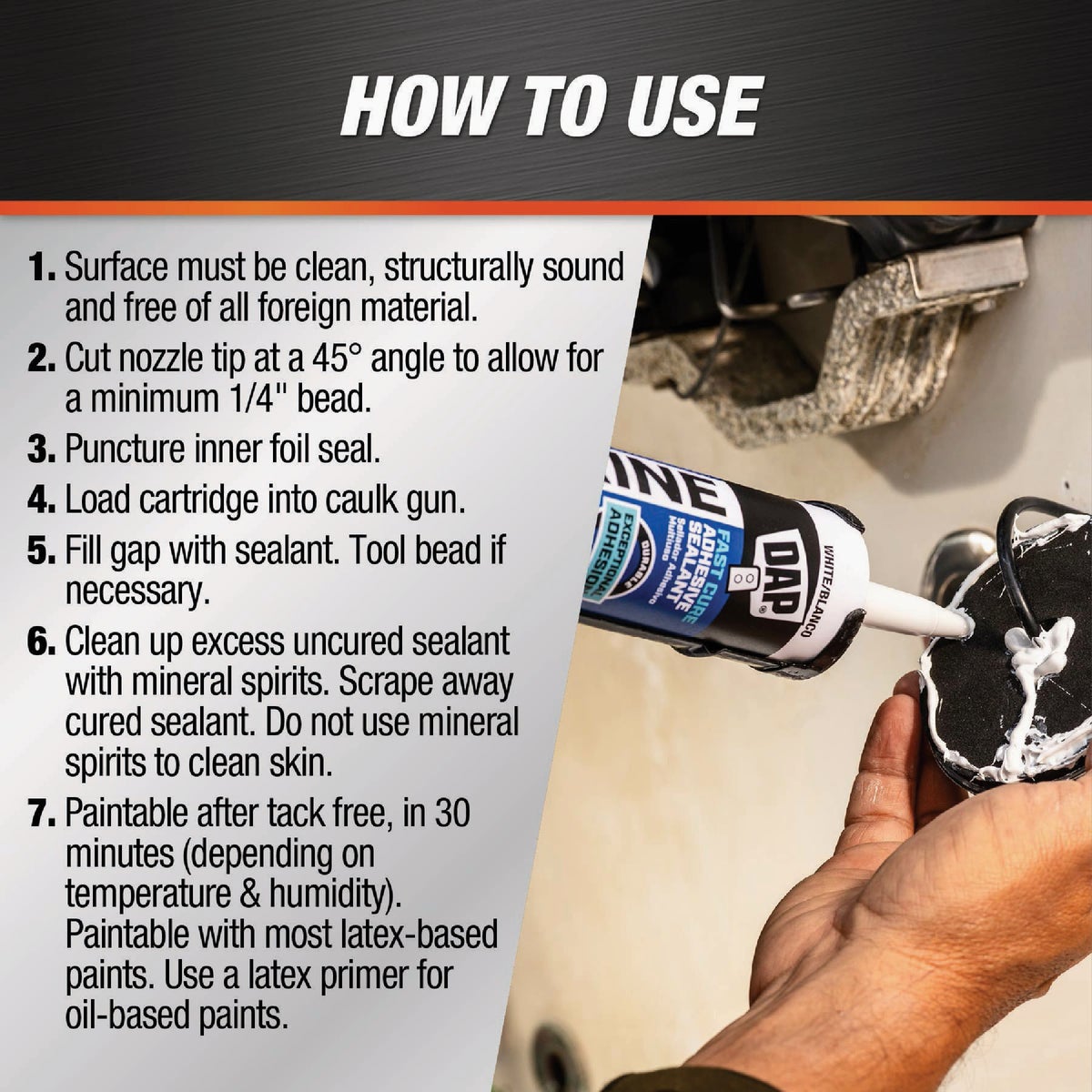DAP 10.1 Oz. White Fast Cure Marine Adhesive Sealant Image 5