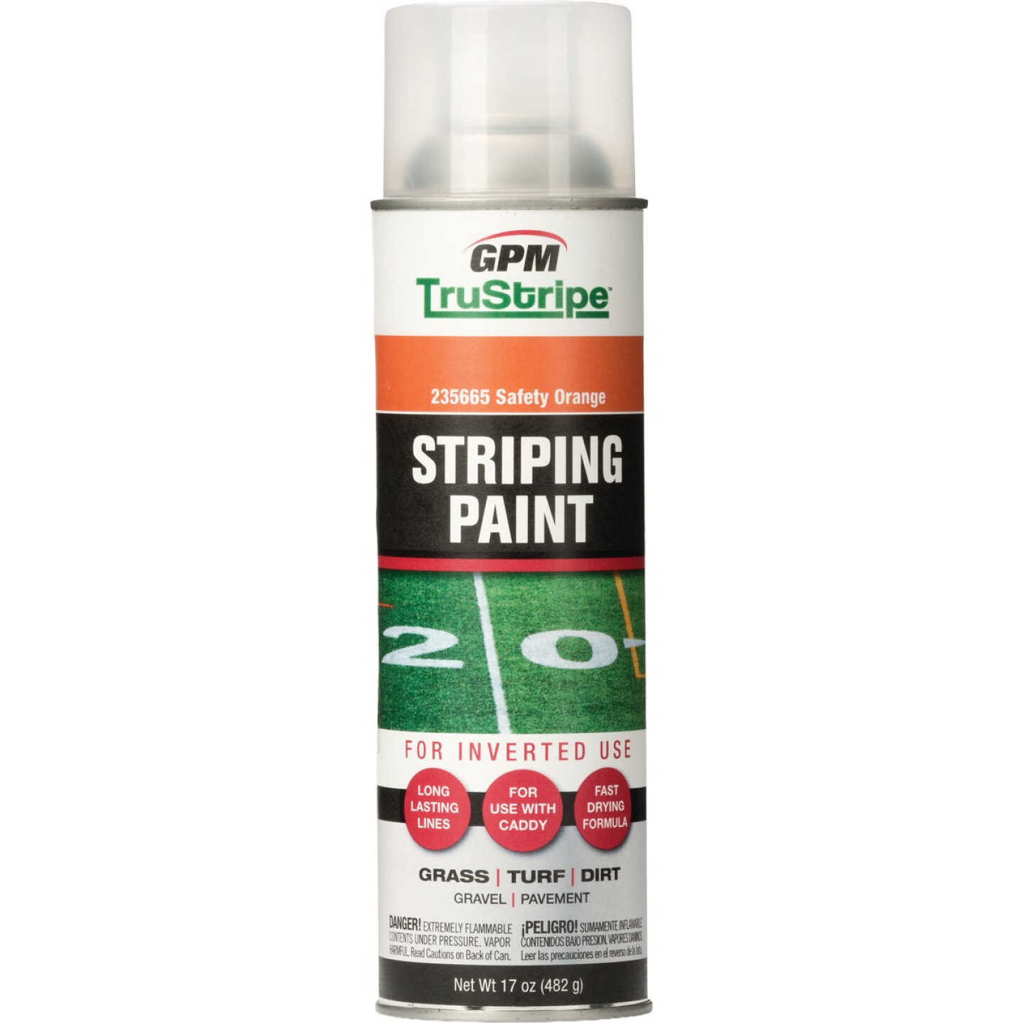 TruStripe Safety Orange 17 Oz. Inverted Aerosol Striping Paint Image 1