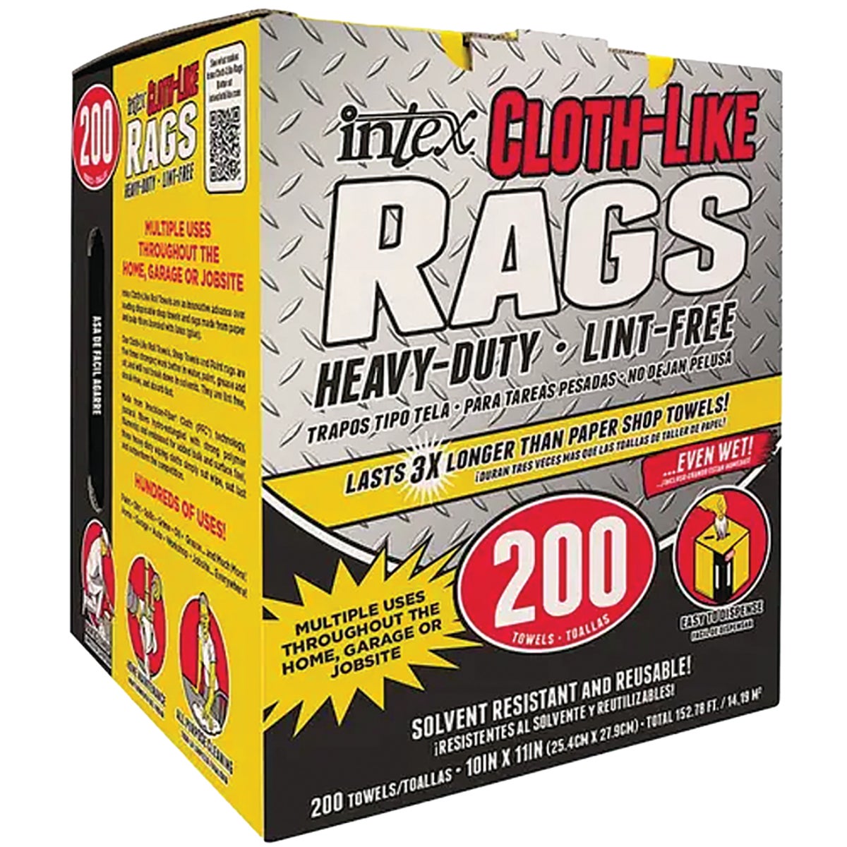 Intex 10 In. x 11 In. Disposable Wiping Cloths (200-Count)
