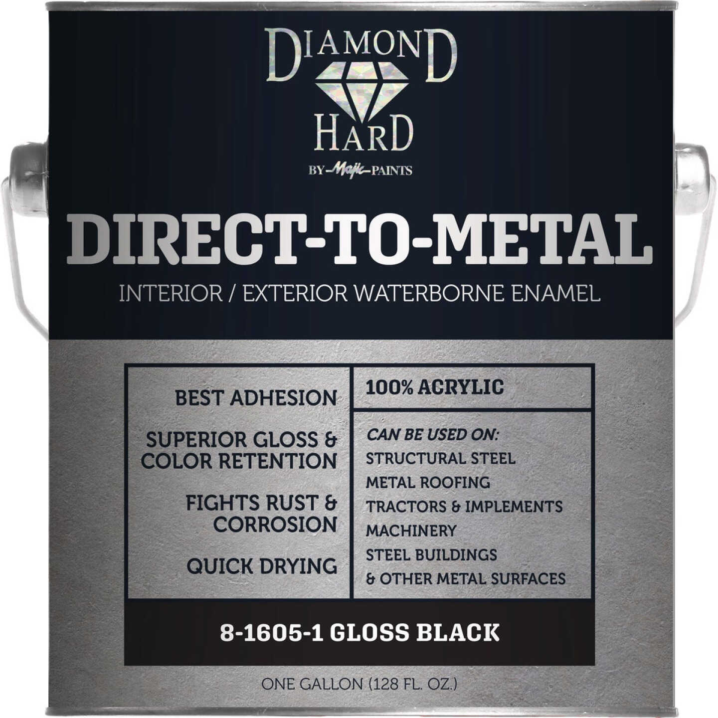 Majic Diamond Hard 5 Gal. Direct-To-Metal Acrylic Enamel, Gloss Safety Black Image 1