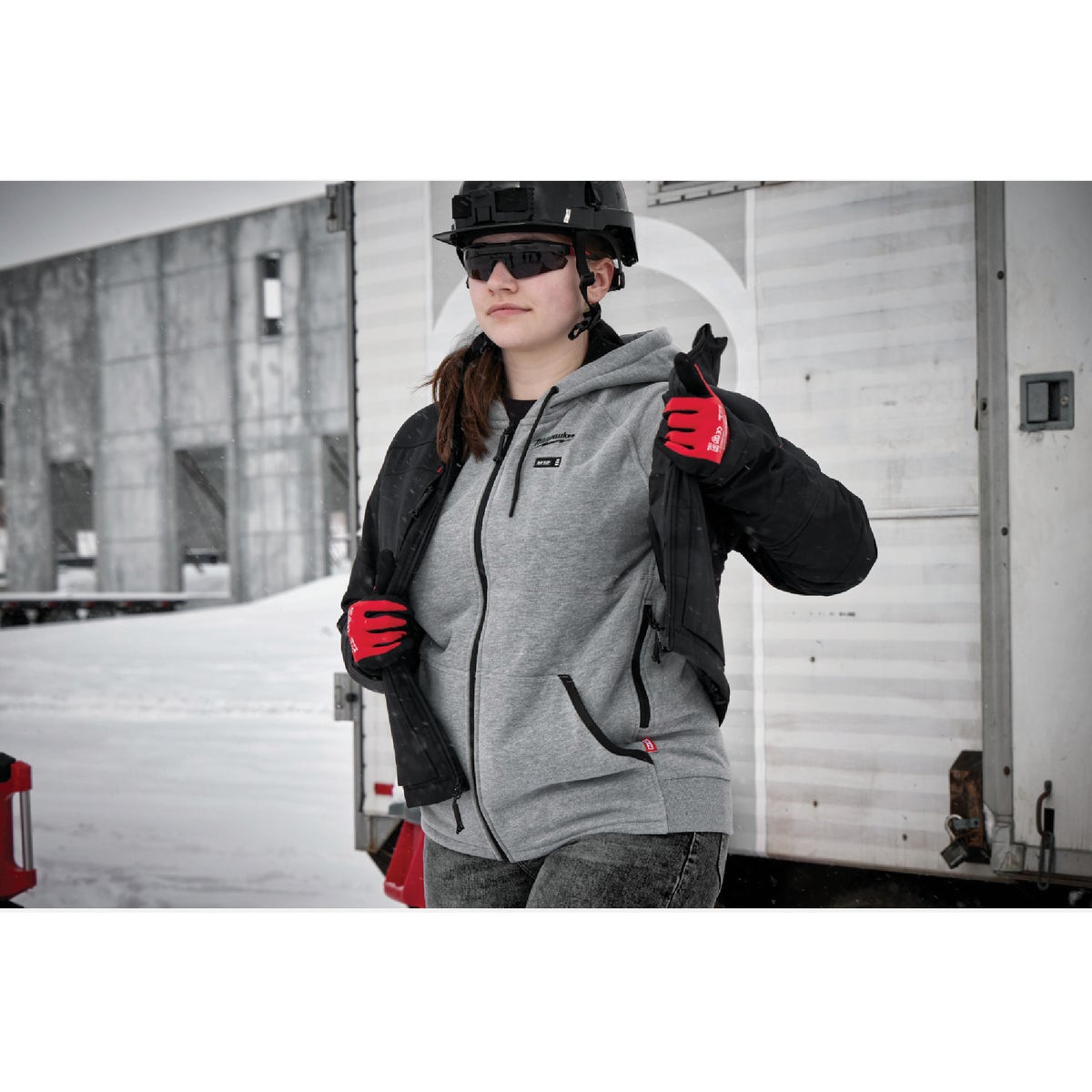 Milwaukee M12 Women's Gray Cordless Heated Hoodie Kit, M Image 4