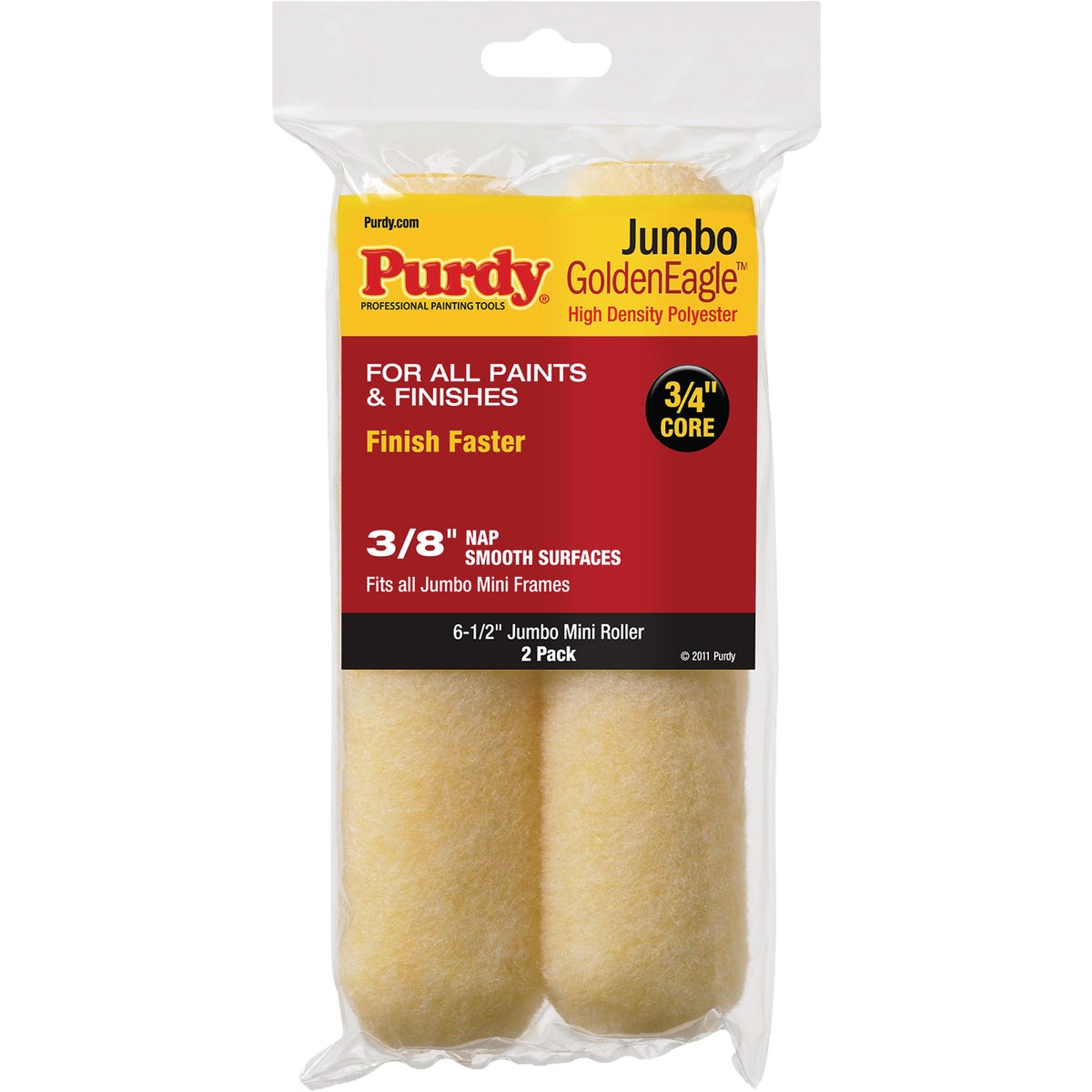 Purdy Golden Eagle Jumbo Mini Roller Cover, 6-1/2 In. x 3/8 In. (2-Pack) Image 1