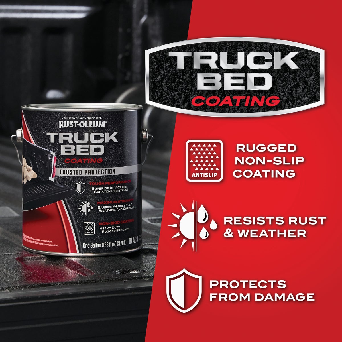 Rust-Oleum Automotive Truck Bed Coating, Gallon, Black Image 2
