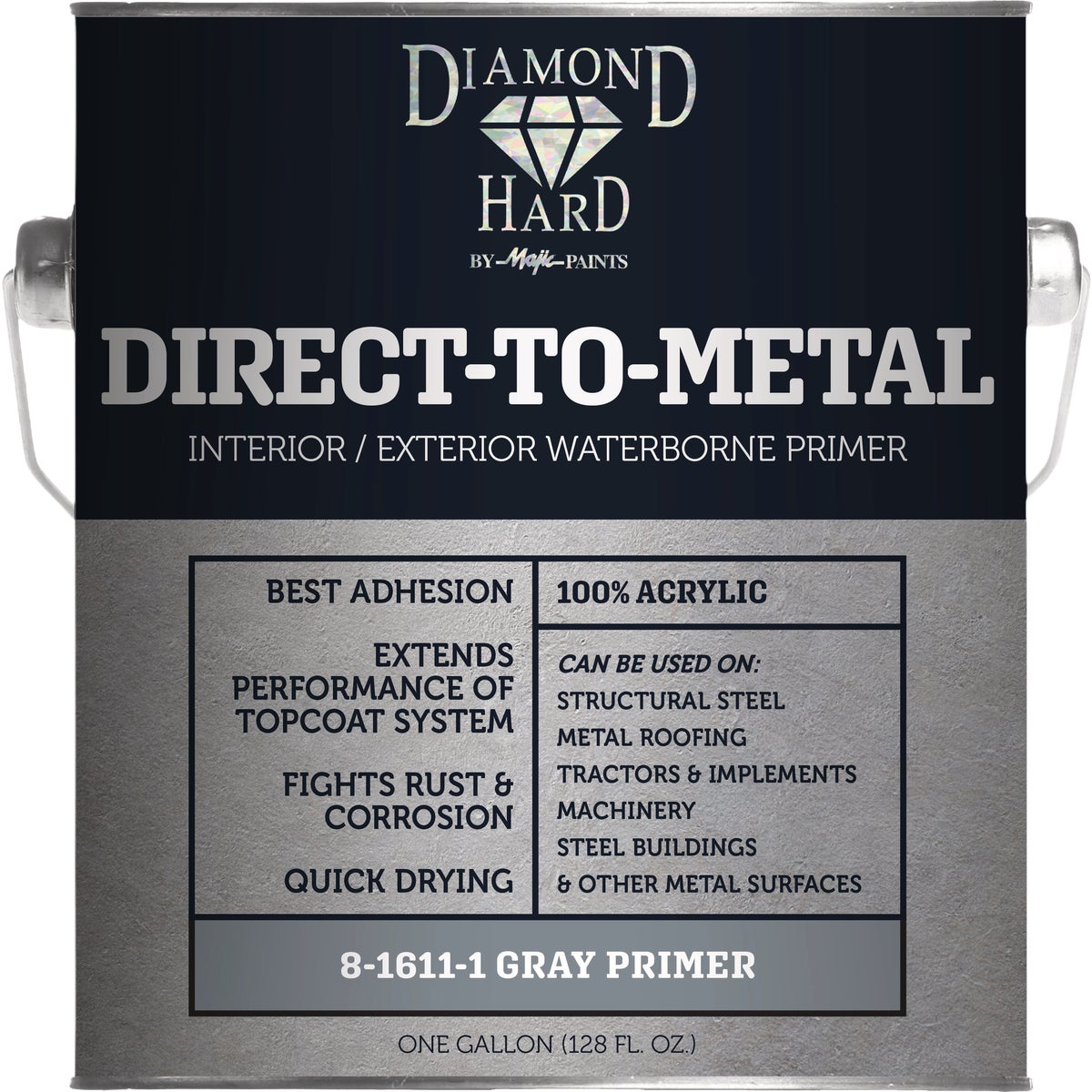 Majic Diamond Hard 5 Gal. Direct-To-Metal Acrylic Enamel, Gloss Gray Primer
