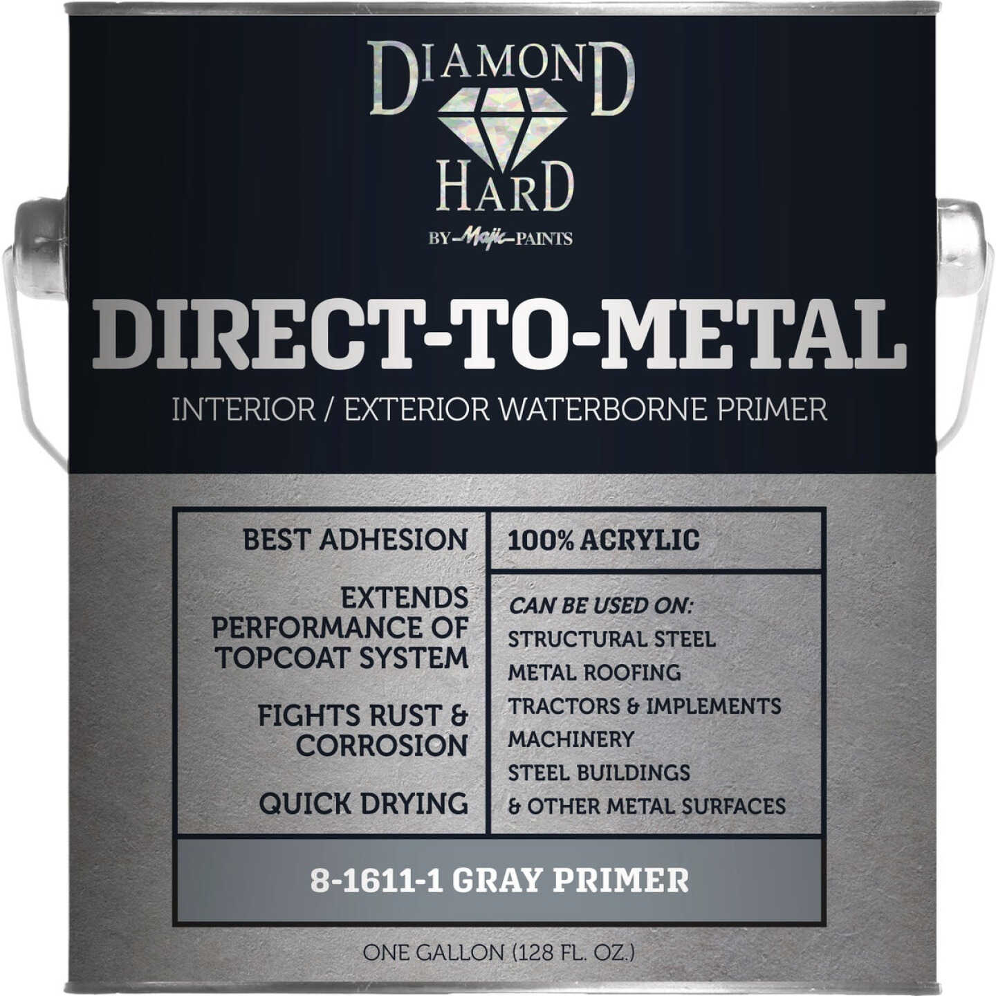 Majic Diamond Hard 5 Gal. Direct-To-Metal Acrylic Enamel, Gloss Gray Primer Image 1
