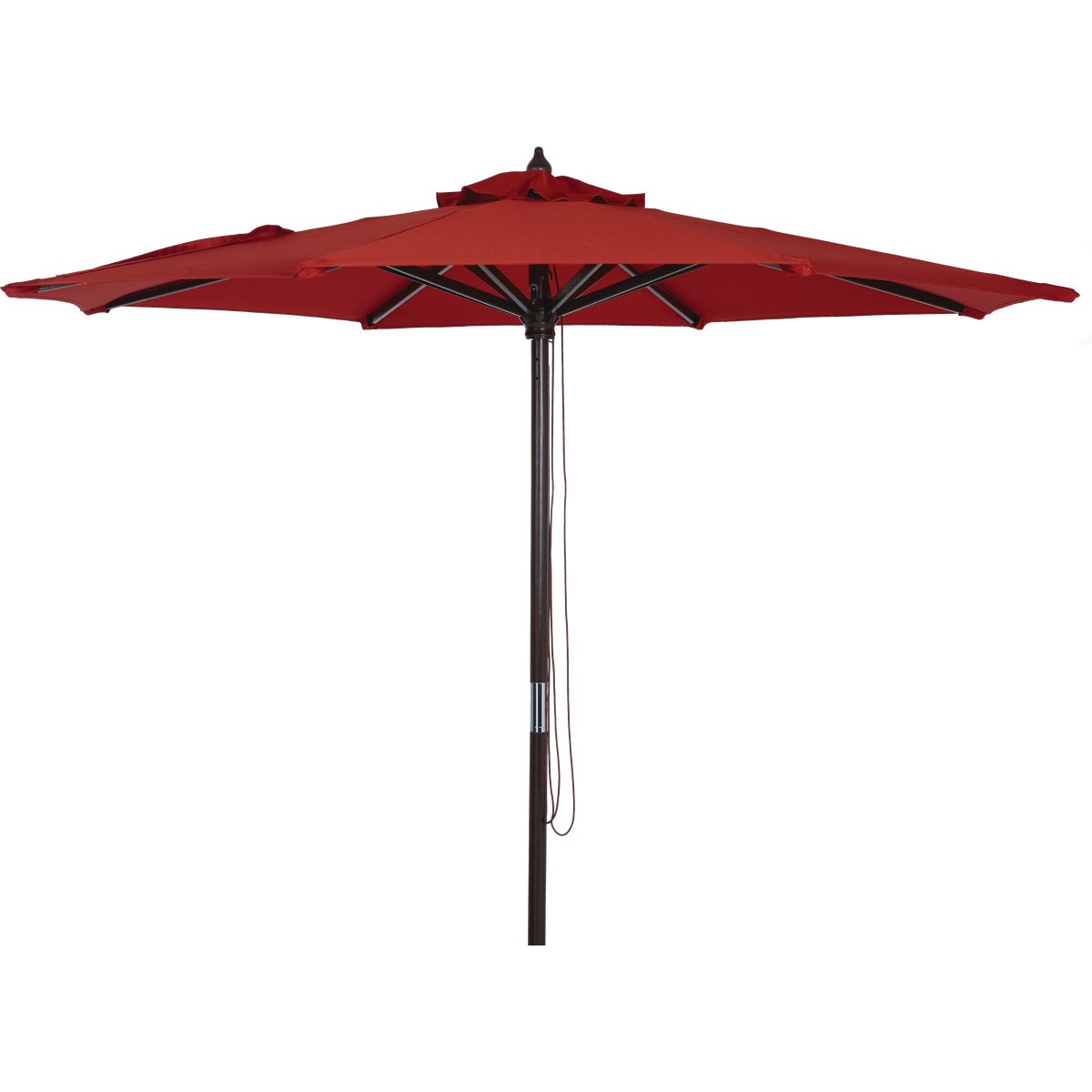 Outdoor Expressions 9 Ft. Pulley Crimson Red Market Patio Umbrella with Chrome Plated Hardware Image 1