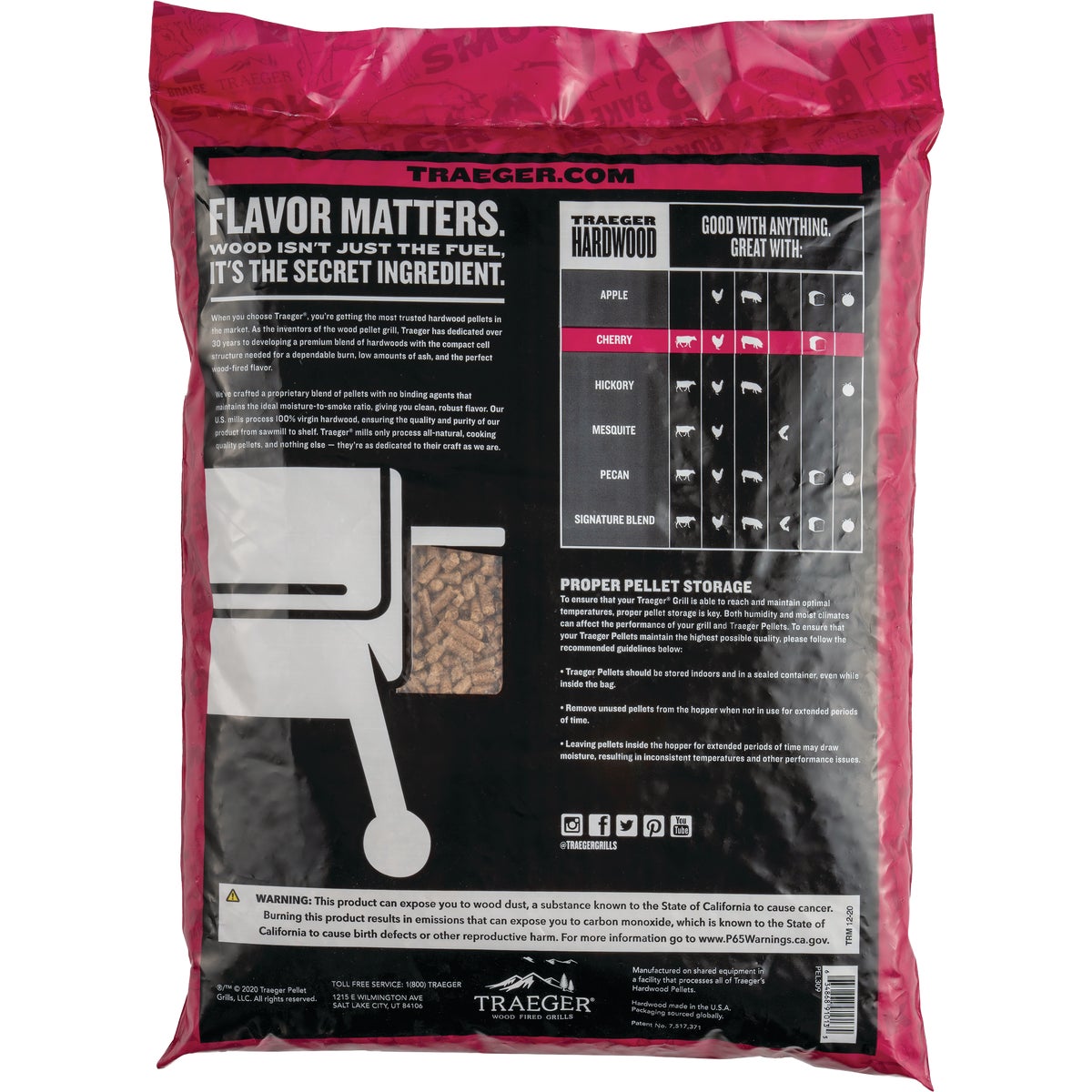 Traeger 20 Lb. Cherry All-Natural Wood Grilling Pellets Image 4