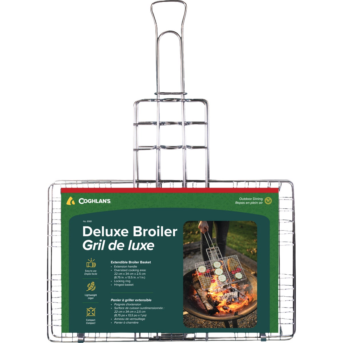 Coghlans 9 In. W. x 13 In. L. Chrome-Plated Metal Deluxe Broiler