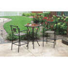 St Claire 3-Piece Bar Bistro Set With Brown Wicker Seats Image 5