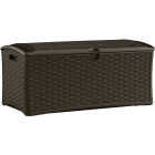 Suncast 72 Gal. Resin Wicker Brown Deck Box Image 1