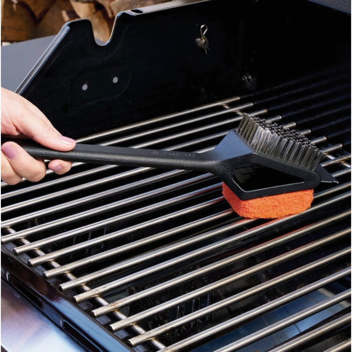 Mr. Bar-B-Q Long Handle Dual Head Grill Brush Image 2