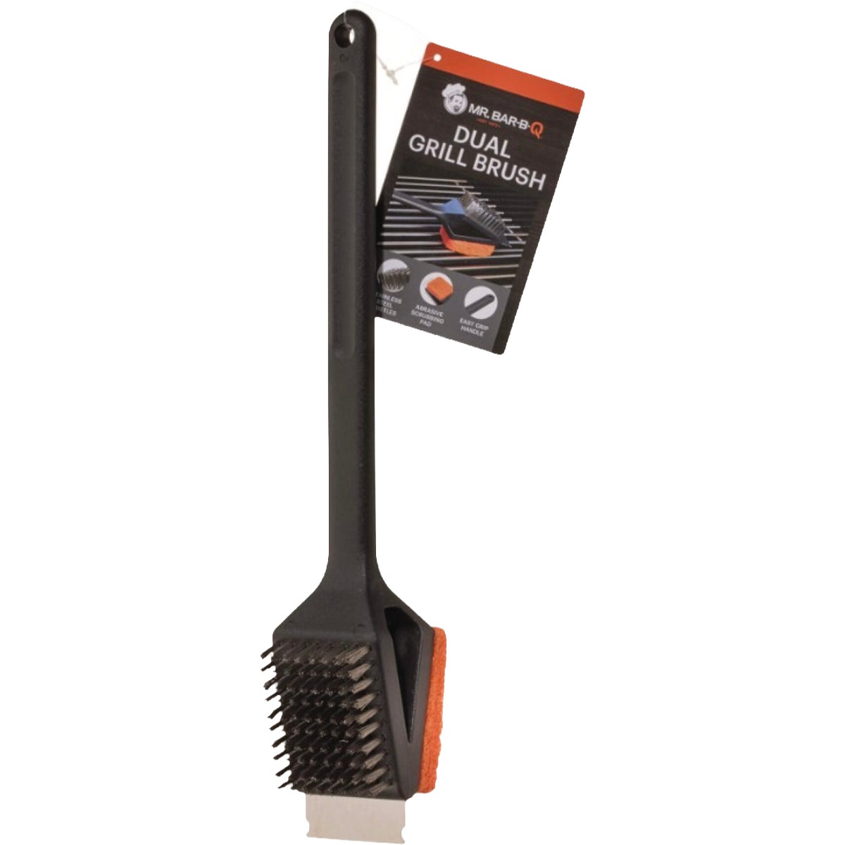 Mr. Bar-B-Q Long Handle Dual Head Grill Brush Image 4