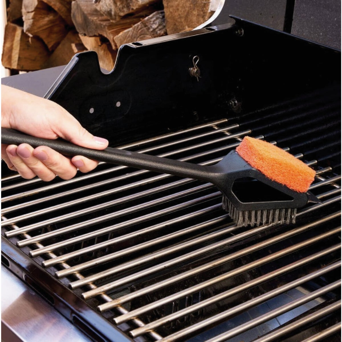 Mr. Bar-B-Q Long Handle Dual Head Grill Brush Image 3