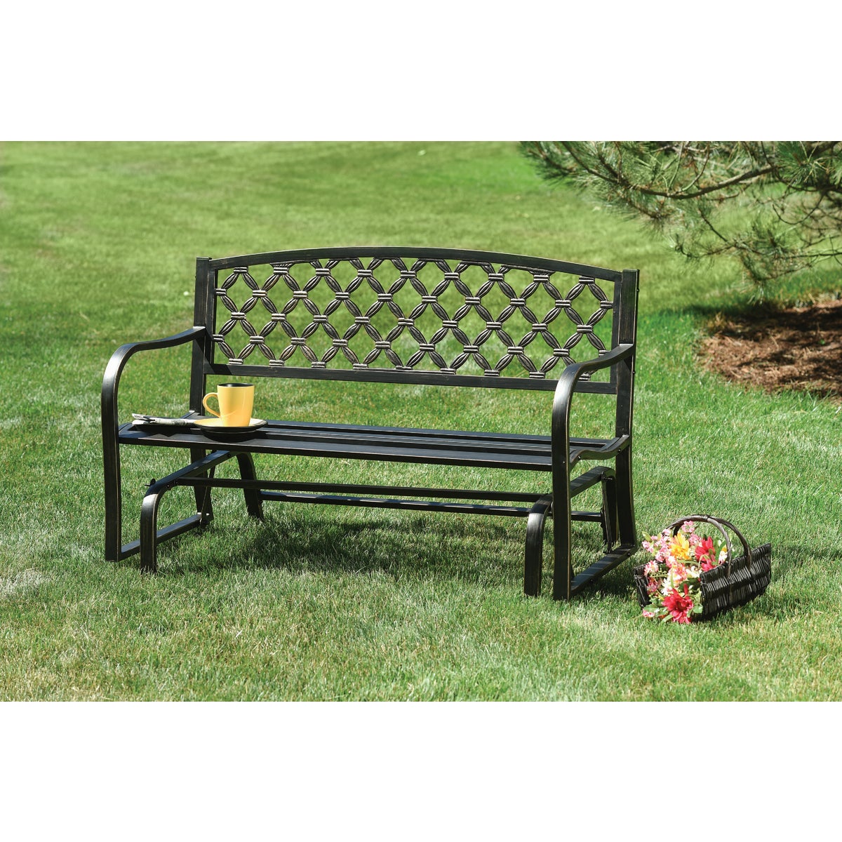Outdoor Expressions Antique Bronze Steel Bronze Glider Image 2