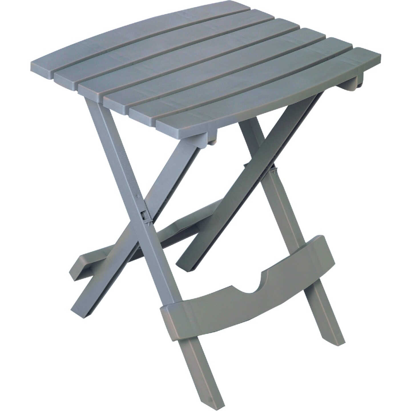 Adams Quik-Fold Gray 15 In. x 17.5 In. Rectangle Resin Folding Side Table Image 1