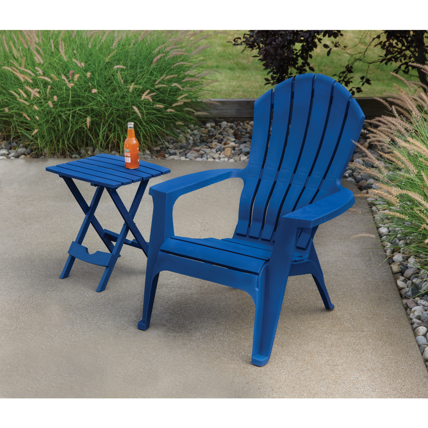Adams RealComfort Monaco Blue Resin Adirondack Chair Image 4