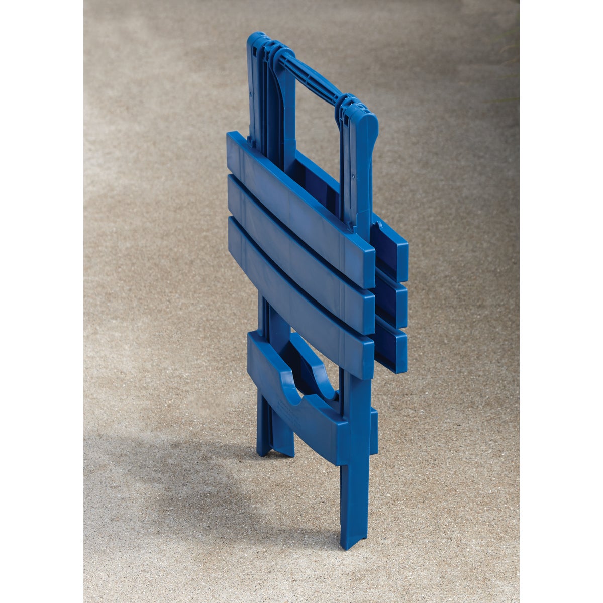Adams Quik-Fold Monaco Blue 15 In. x 17.5 In. Rectangle Resin Folding Side Table Image 2