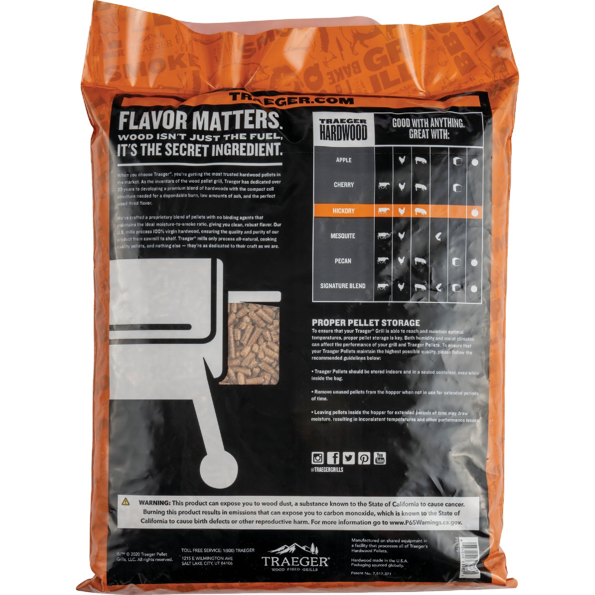 Traeger 20 Lb. Hickory All-Natural Wood Grilling Pellets Image 4