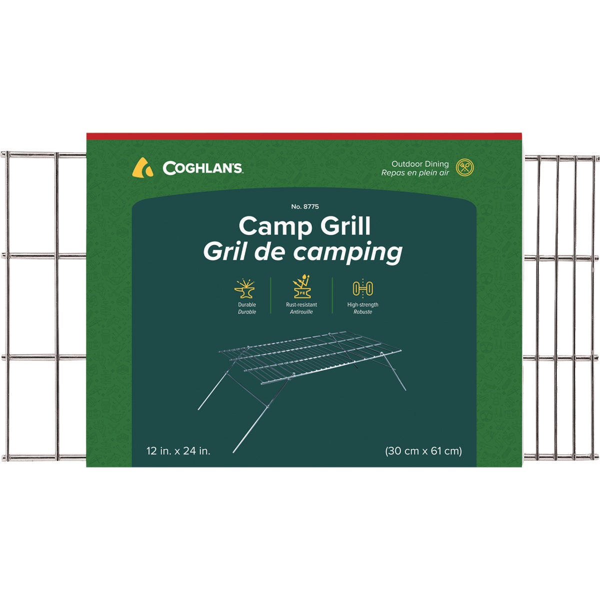Coghlans 12 In. W. x 24 In. L. Nickel-Plated Metal Camp Grill