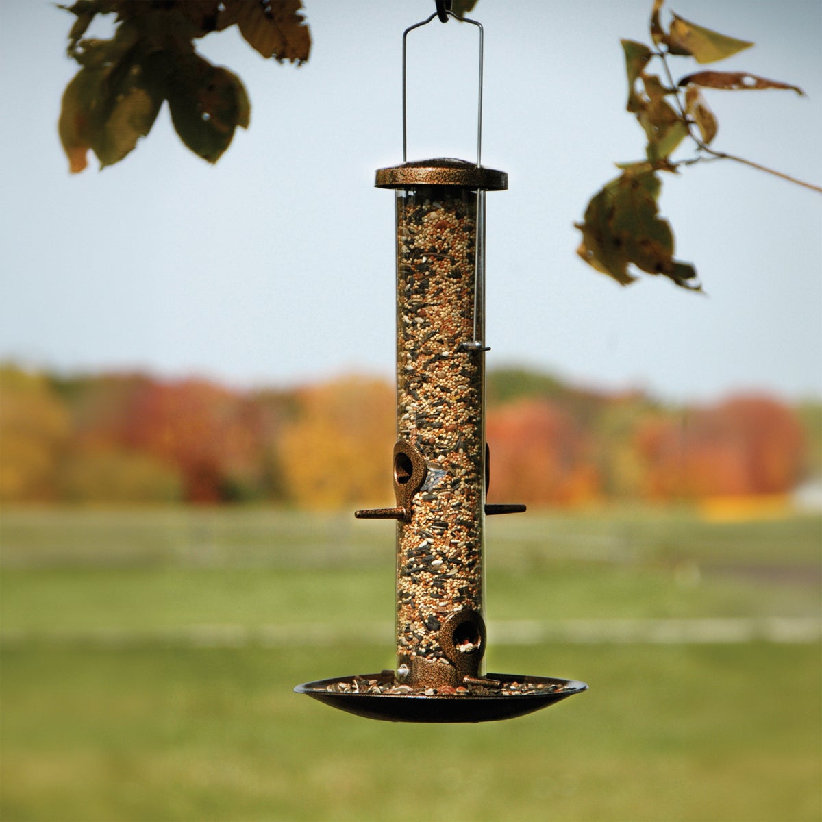 Panacea Copper Tube Bird Feeder with Tray Image 2