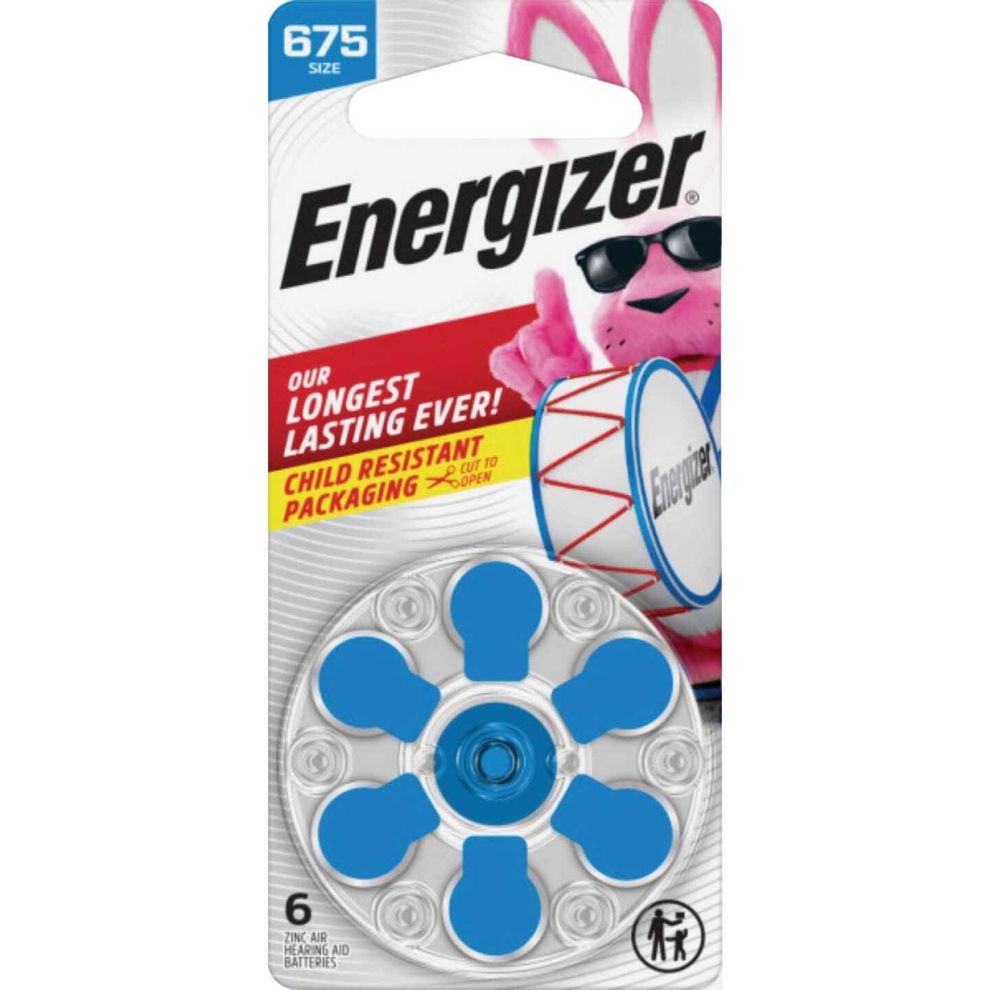 Energizer Size 675 Blue Tab Hearing Aid Batteries (6-Pack) Image 1