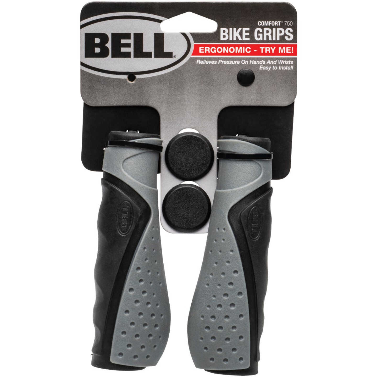 Bell Comfort-Grip Black & Gray Thermo Plastic Rubber Handlebar Grips Image 1
