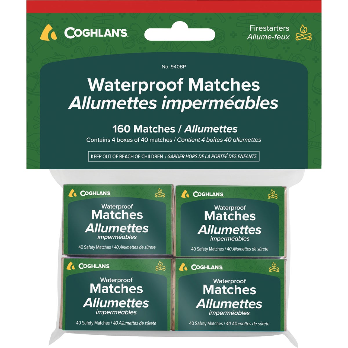 Coghlans Waterproof Matches (4-Pack)