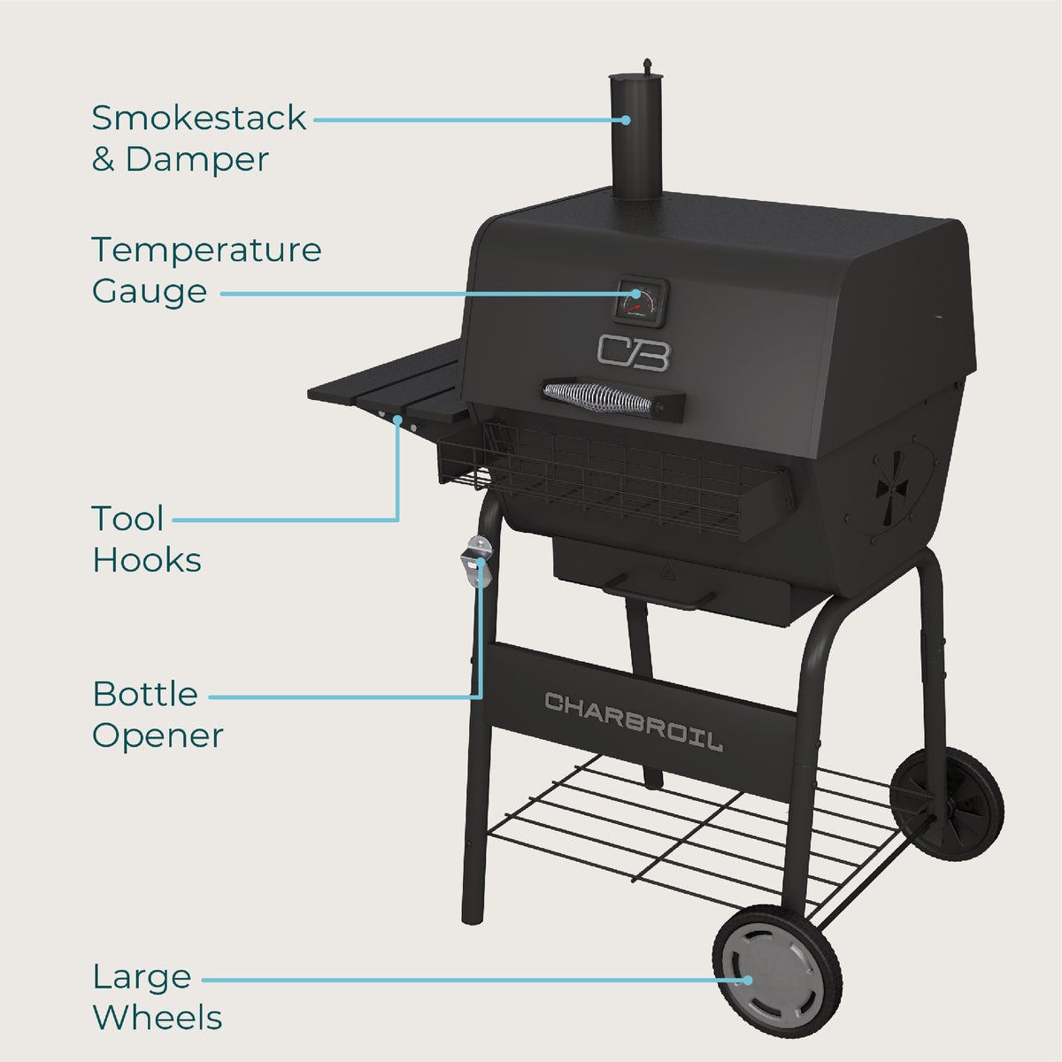 Char-Broil C-Line 665 Sq. In. Charcoal Grill Image 3