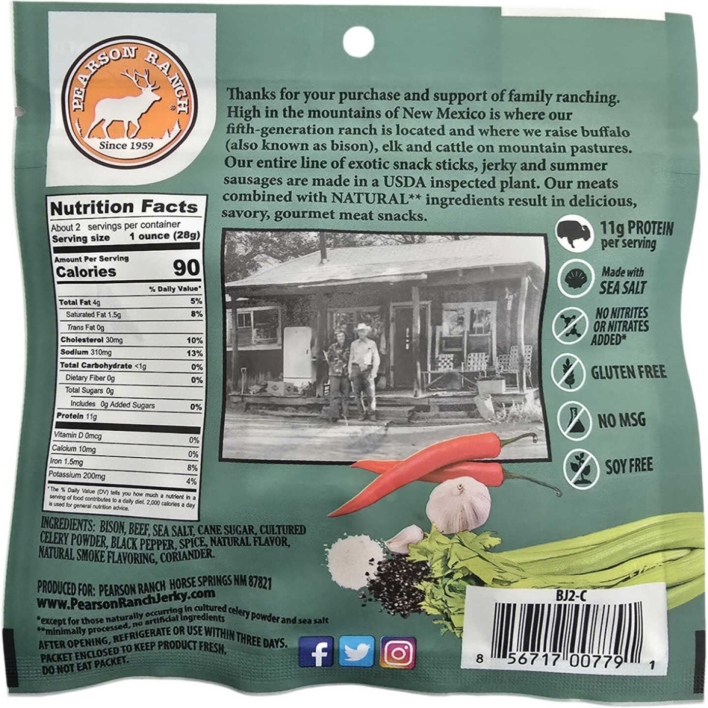 Pearson Ranch Jerky 2.1 Oz. All-Natural Buffalo Jerky Image 2