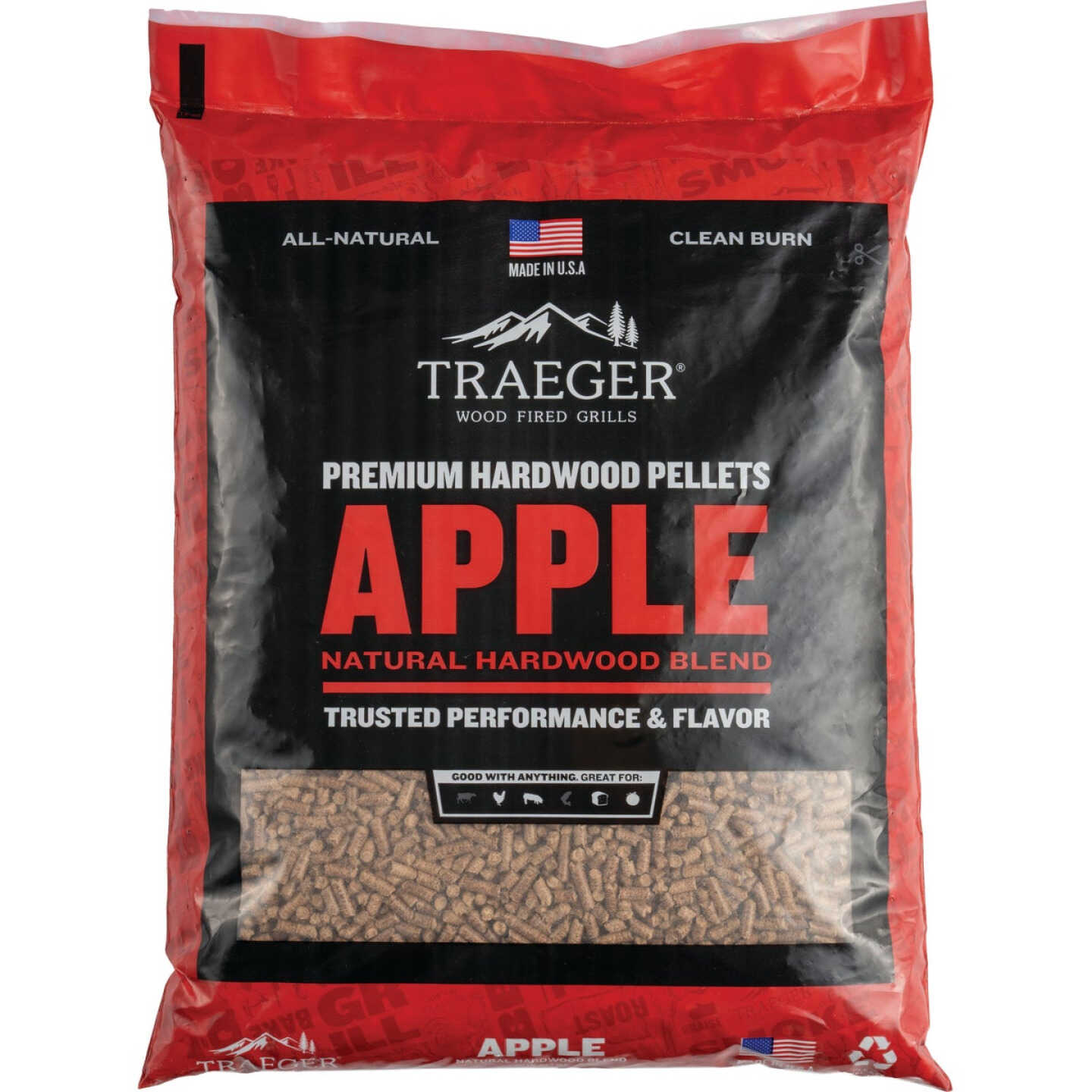 Traeger 20 Lb. Apple All-Natural Wood Grilling Pellets Image 1