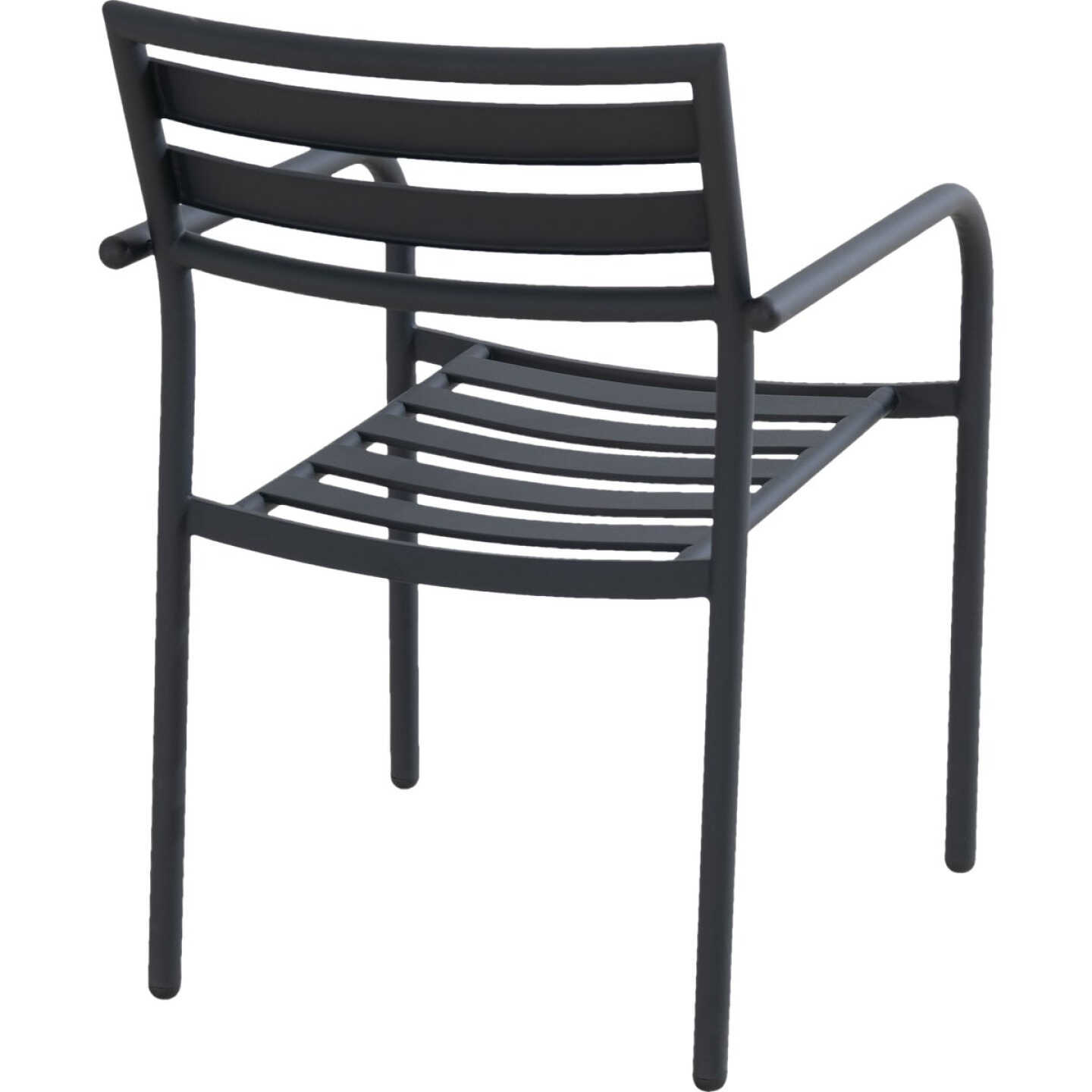 Sunjoy Black Heavy-Duty Steel Stacking Dining Chair Image 3