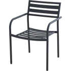 Sunjoy Black Heavy-Duty Steel Stacking Dining Chair Image 1