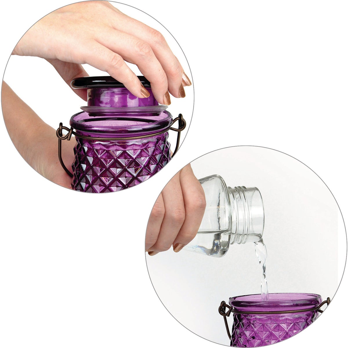 Perky-Pet Diamond Wine 24 Oz. Glass Top-Fill Hummingbird Feeder Image 2