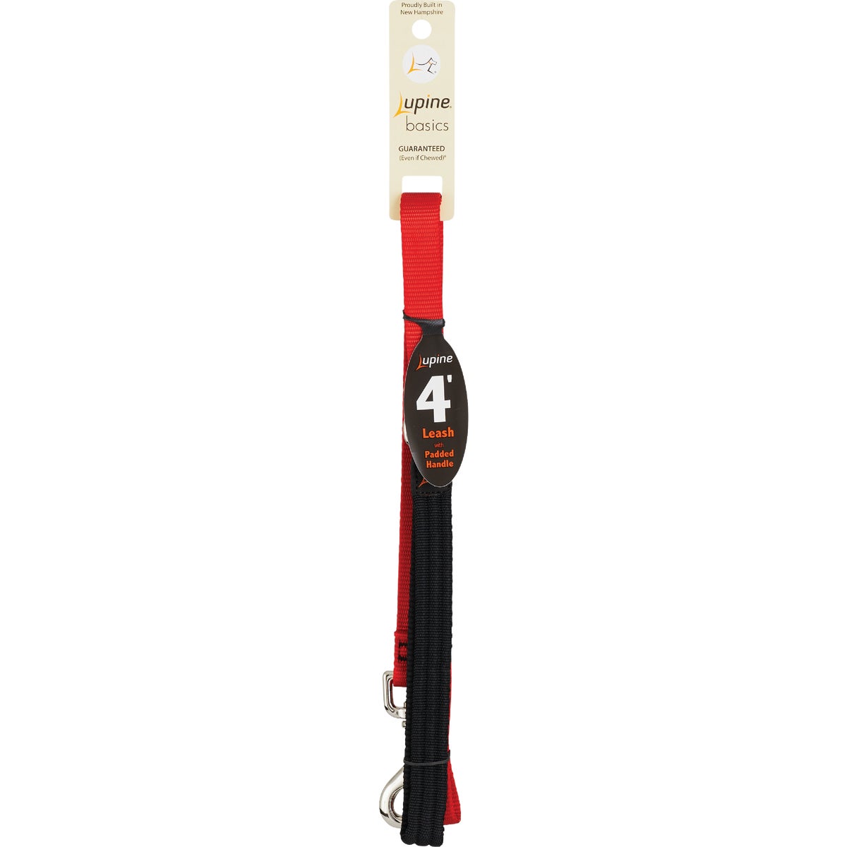 Lupine 3/4 In. x 4 Ft. Traditional Solid Red Dog Leash Image 2