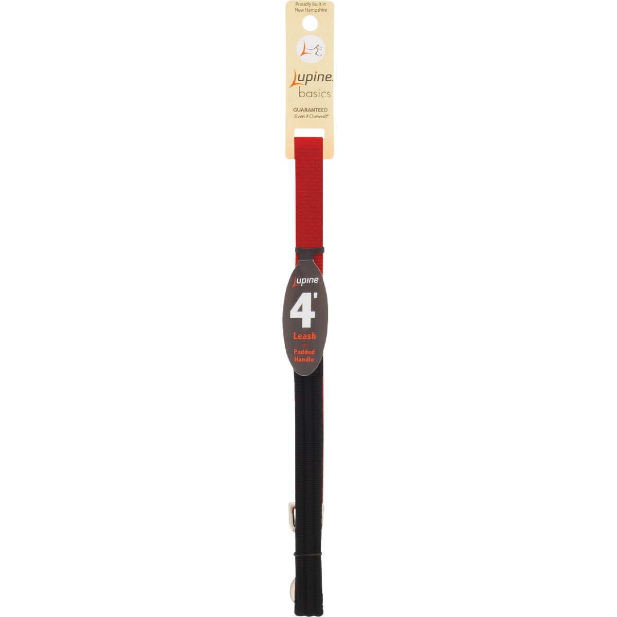 Lupine 3/4 In. x 4 Ft. Traditional Solid Red Dog Leash