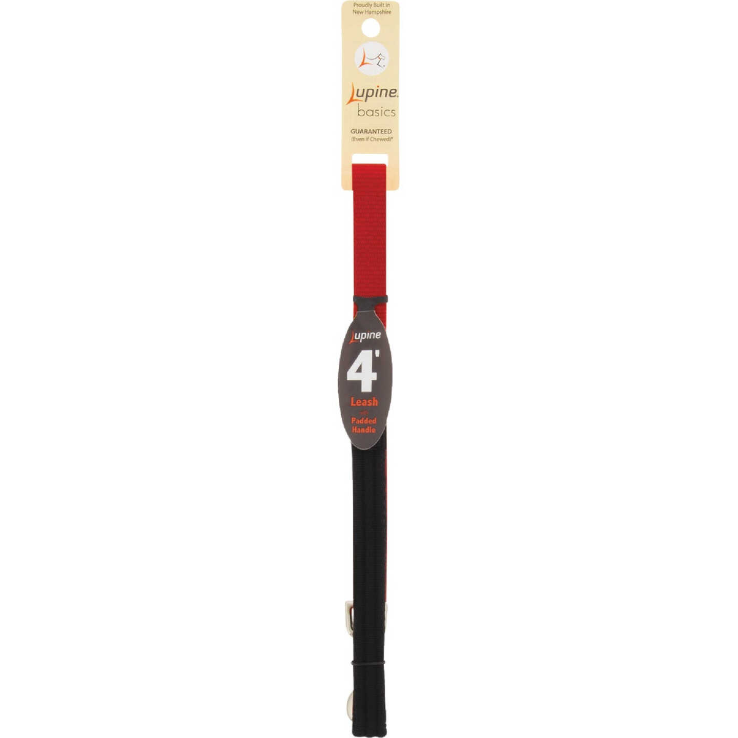 Lupine 3/4 In. x 4 Ft. Traditional Solid Red Dog Leash Image 1