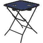 Outdoor Expressions Blue 18 In. Square Steel Folding Side Table Image 1