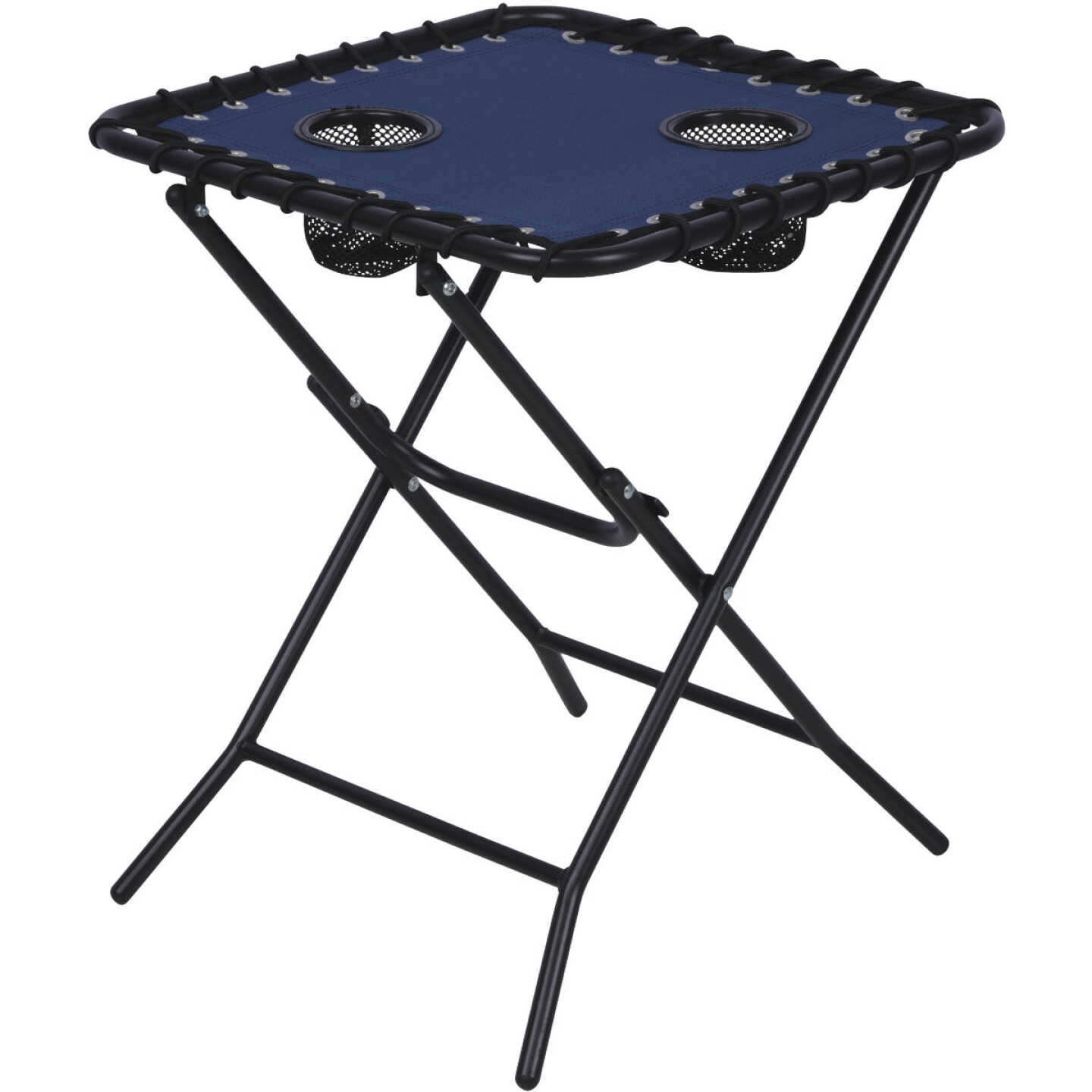 Outdoor Expressions Blue 18 In. Square Steel Folding Side Table Image 1