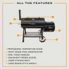Oklahoma Joe's Longhorn 1060 Sq. In. Black Offset Charcoal Smoker & Grill Image 5