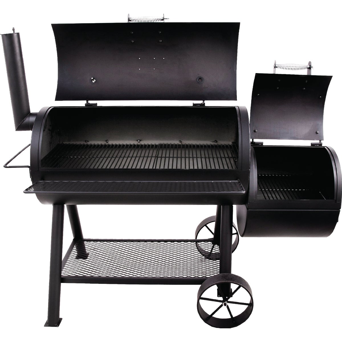 Oklahoma Joe's Longhorn 1060 Sq. In. Black Offset Charcoal Smoker & Grill Image 6