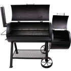 Oklahoma Joe's Longhorn 1060 Sq. In. Black Offset Charcoal Smoker & Grill Image 6
