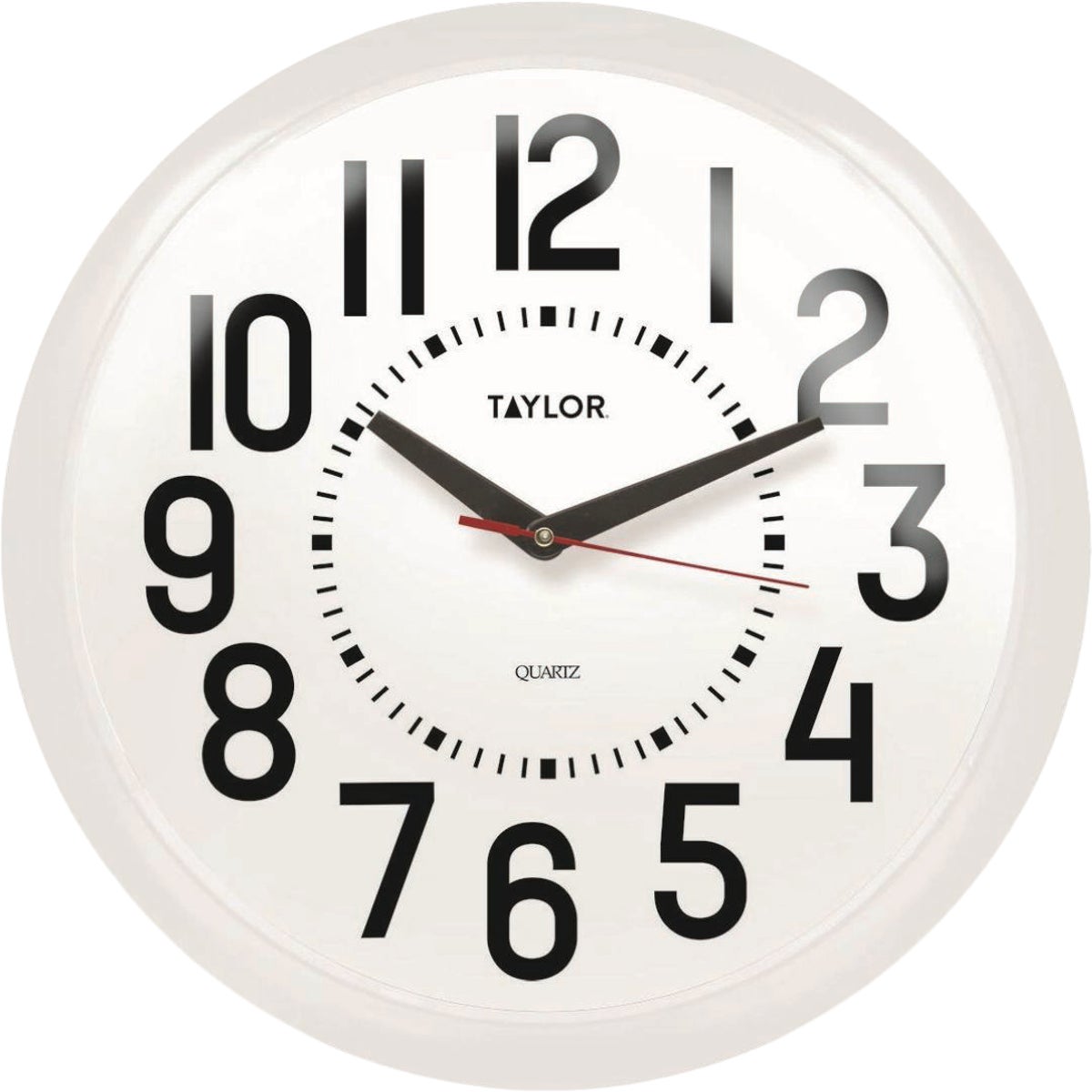 Taylor Big & Bold 13.25 In. Indoor/Outdoor Round Dial Clock with White Bezel