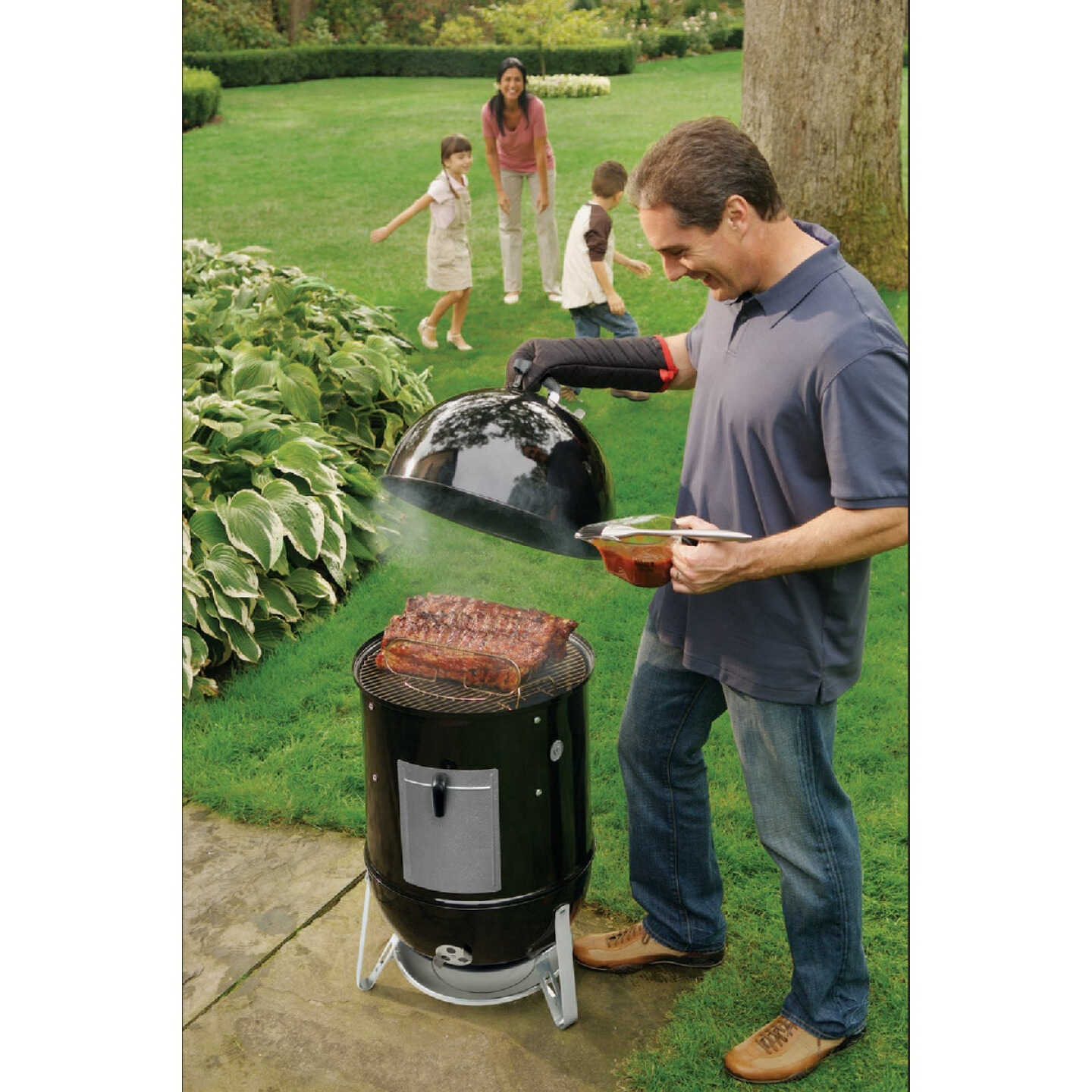 Weber Smokey Mountain Cooker 18 In. Dia. 481 Sq. In. Vertical Charcoal Smoker Image 6