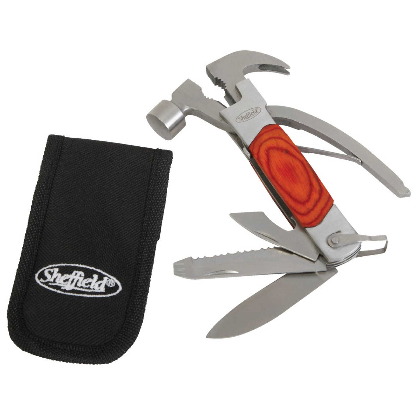 Sheffield 14-In-1 Stainless Steel & Wood Multi-Tool Image 1