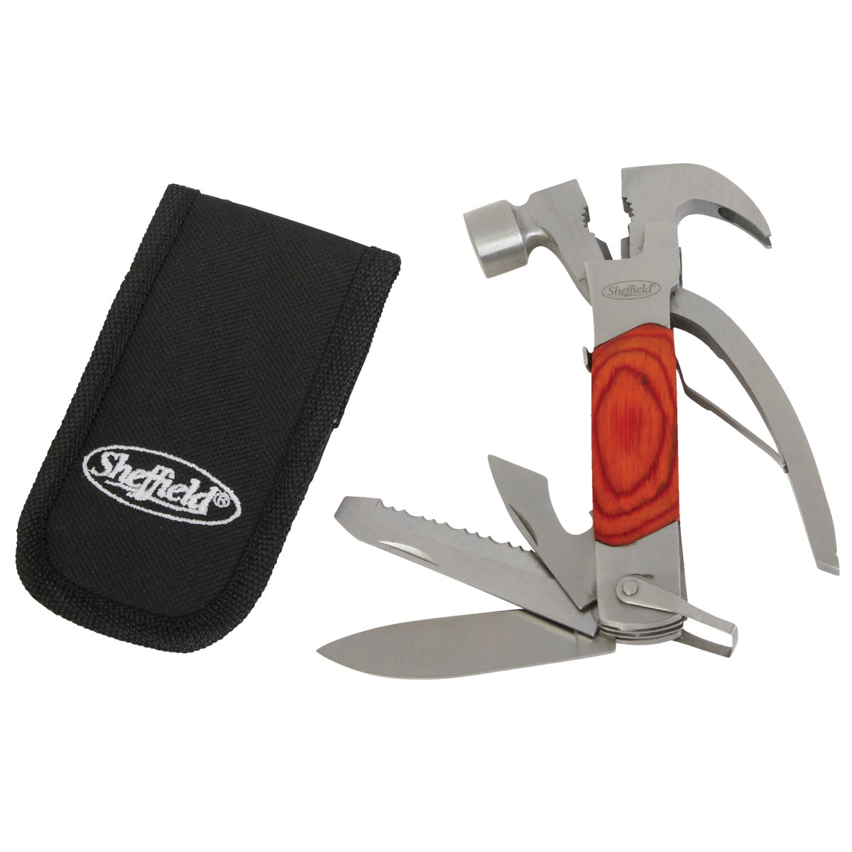 Sheffield 14-In-1 Stainless Steel & Wood Multi-Tool Image 3