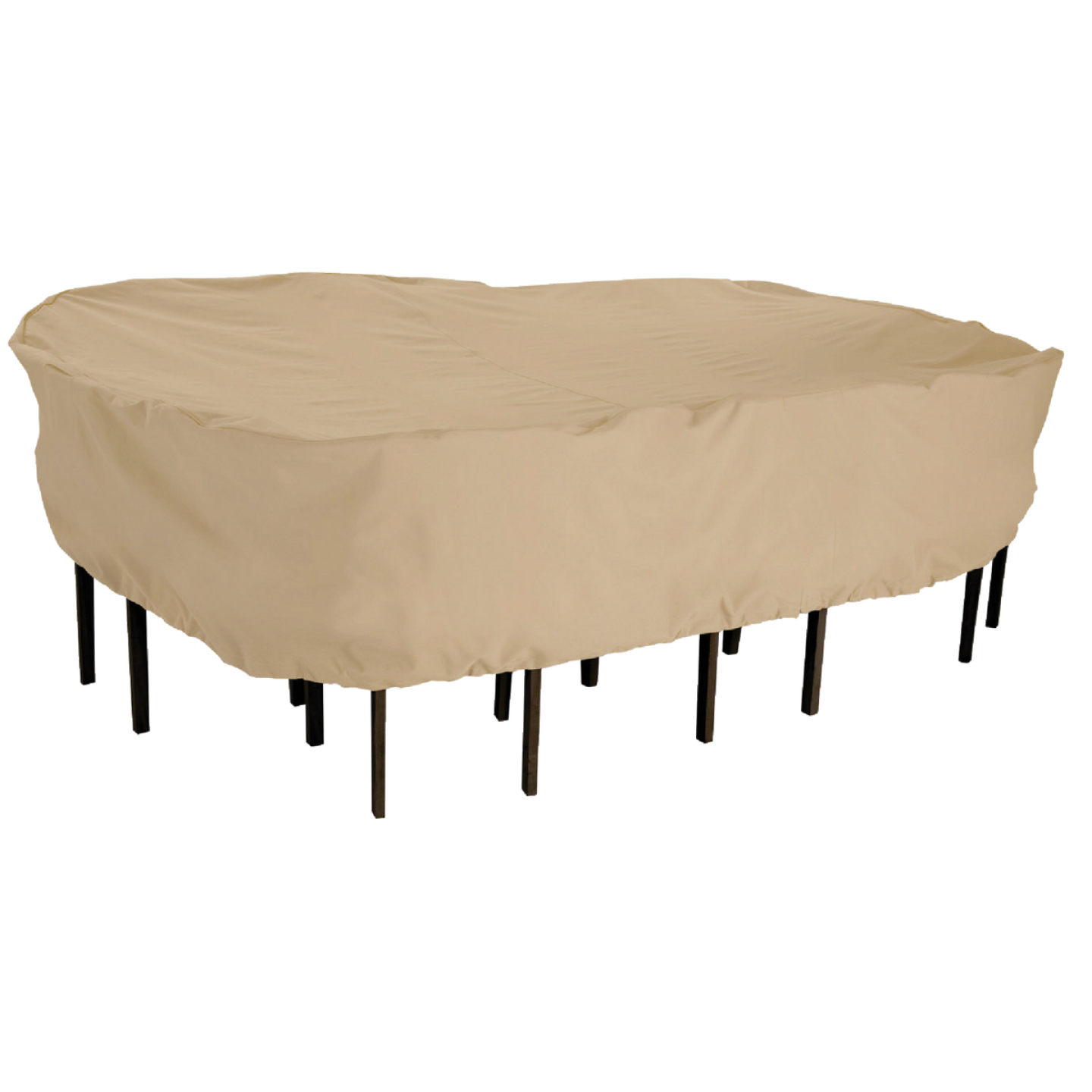 Classic Accessories 82 In. W. x 23 In. H. x 108 In. L. Tan Poly/PVC Table Cover Image 1
