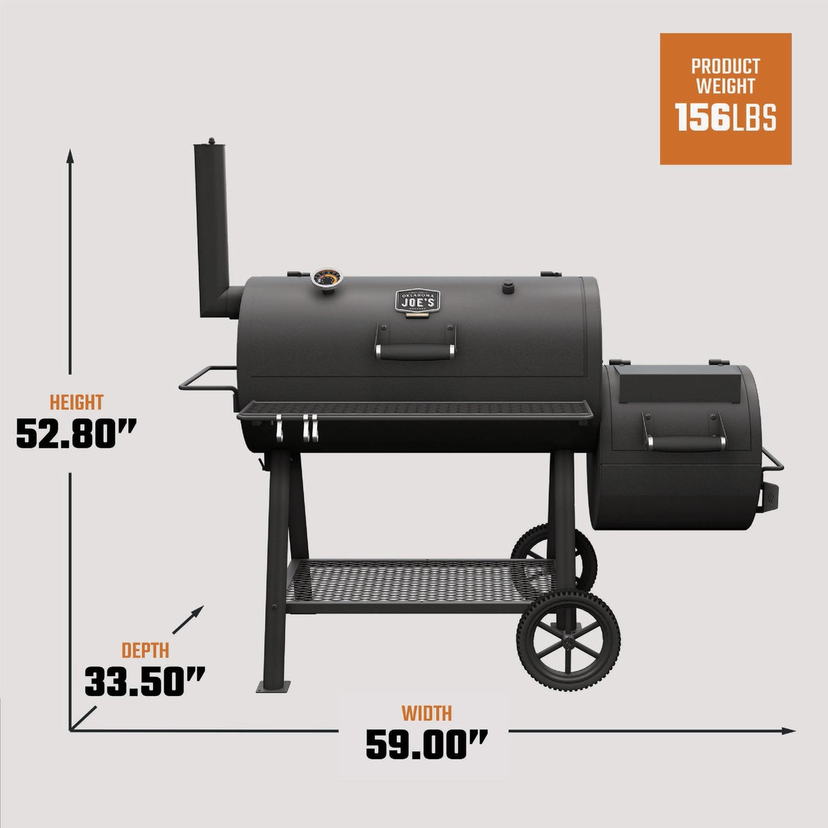 Oklahoma Joe's Highland 900 Sq. In. Offset Charcoal Smoker &  Grill Image 3