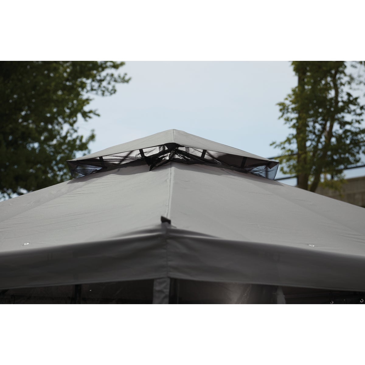 Outdoor Expressions 13 Ft. x 13 Ft. Gray & Matte Black Steel Gazebo Image 9