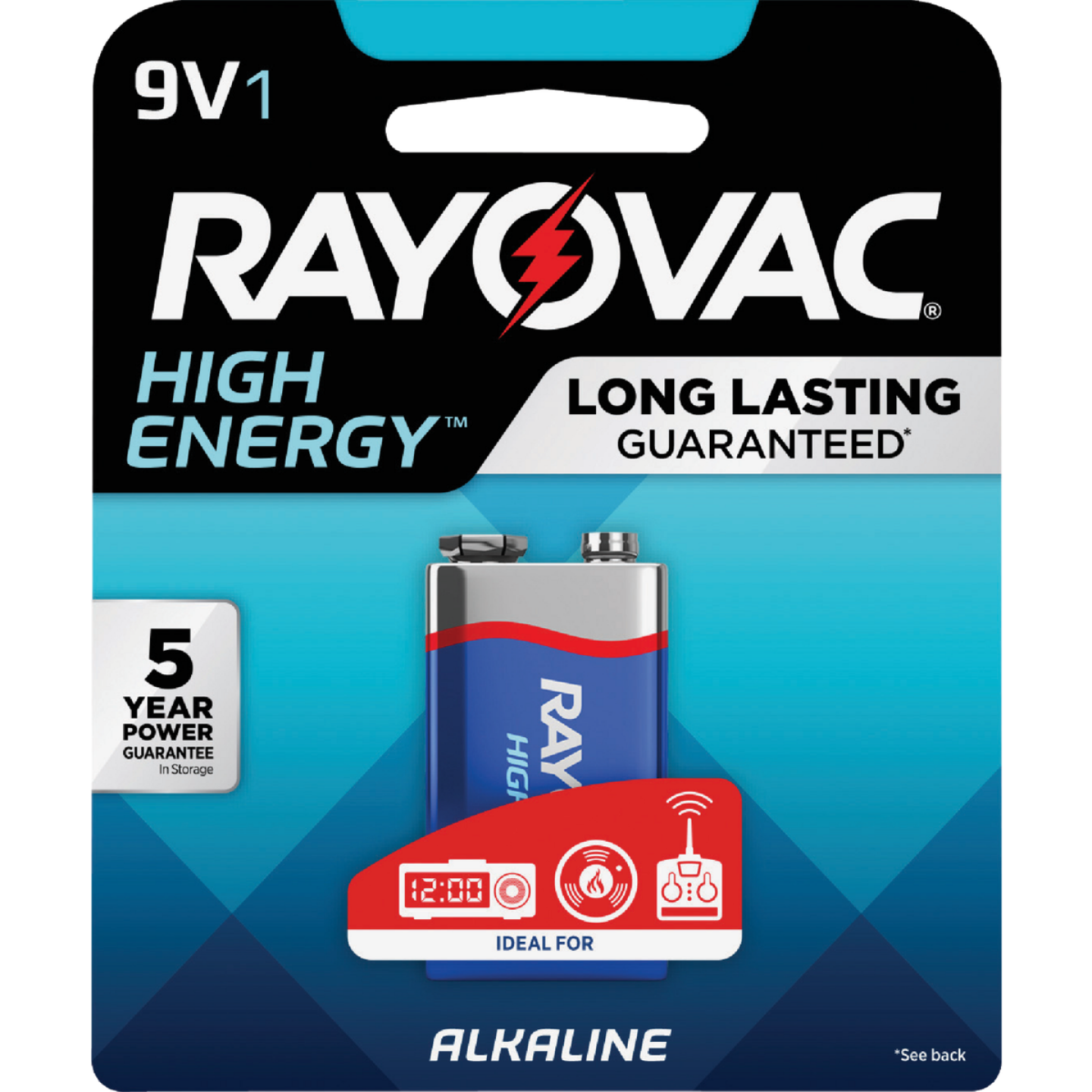 Rayovac High Energy 9V Alkaline Battery Image 1